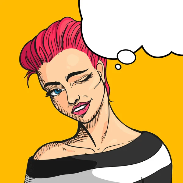 Mulher de Pop Art vector — Vetor de Stock