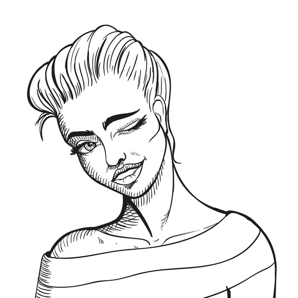 Vektör el çizilmiş kadın