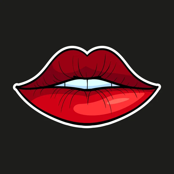 Vector Rojo Pop Art Lips — Vector de stock