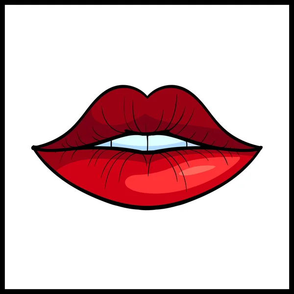 Χείλη κόκκινα Pop Art διάνυσμα — Διανυσματικό Αρχείο