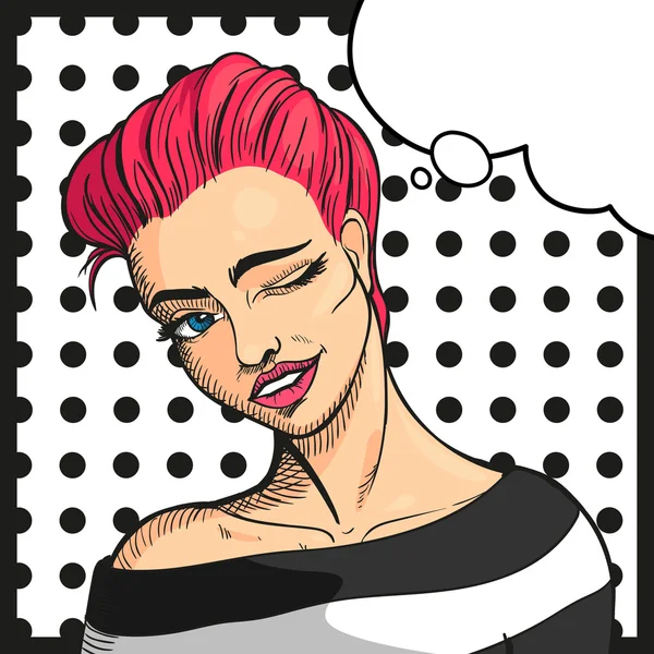 Vector Pop Art Woman — Stock Vector