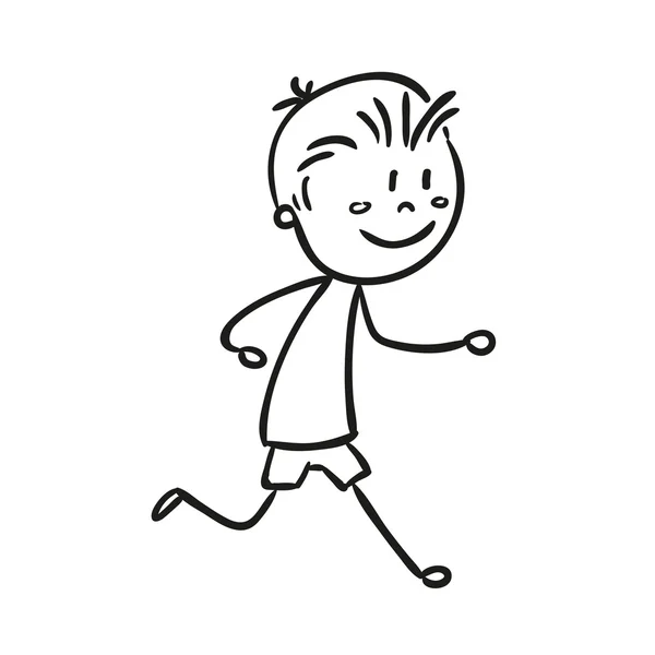 Vektor Hand gezeichnet glückliches kleines Kind — Stockvektor