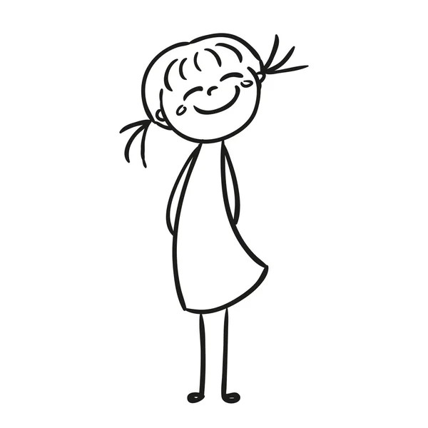 ベクトル手描き幸せな小さな子 — ストックベクタ