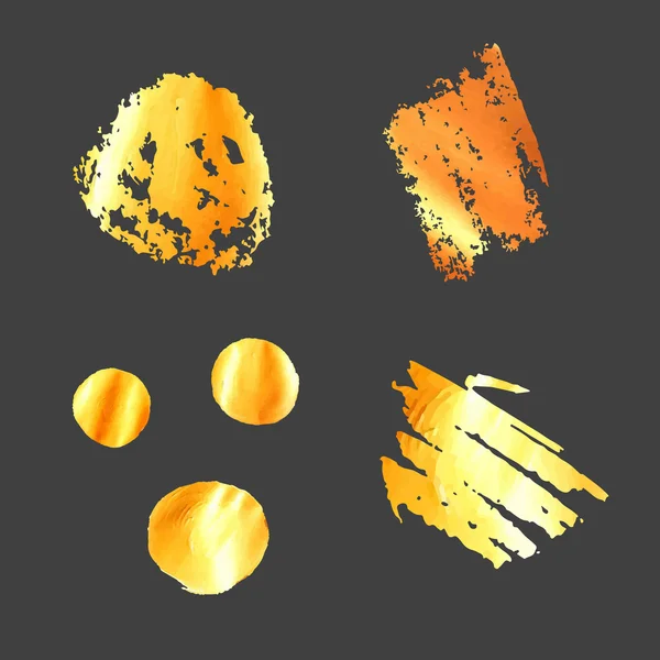 Vektorové zlaté barvy tahů a prvky návrhu — Stockový vektor