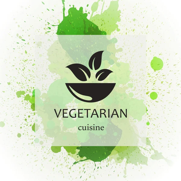 Vegetariánské n Banner na vinobraní pozadí — Stockový vektor