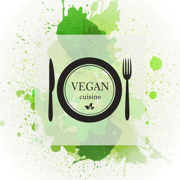 Vegan Banner σε vintage φόντο — Διανυσματικό Αρχείο