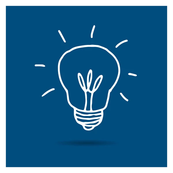 Vector Hand Drawn Light Bulb Icon — Stock Vector