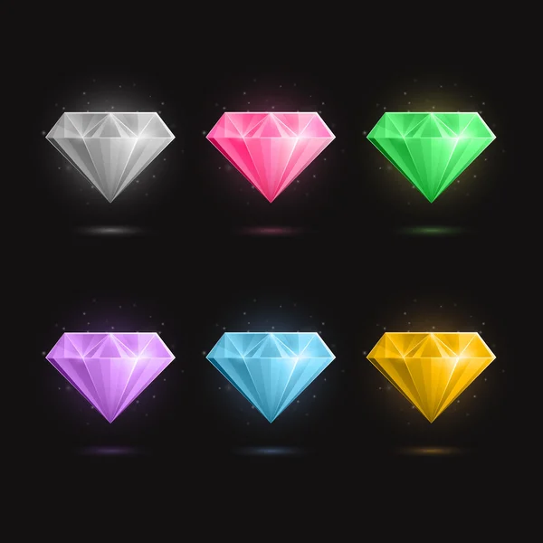 Vector Gemstones and Diamonds — Stock Vector