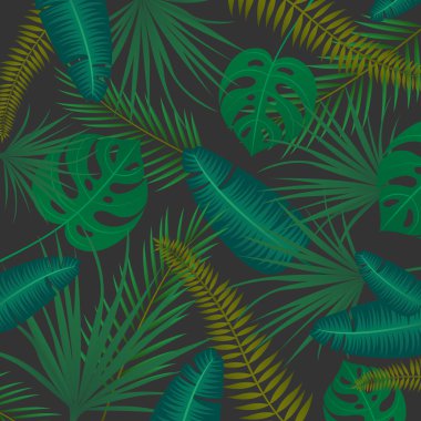 Vektör arka plan tropikal yaprak ile