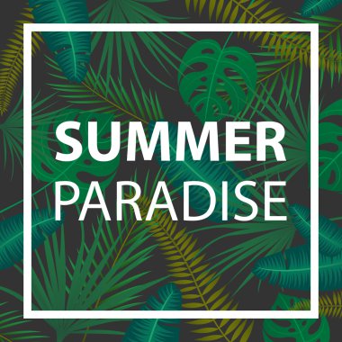 Vektör arka plan tropikal yaprak ile