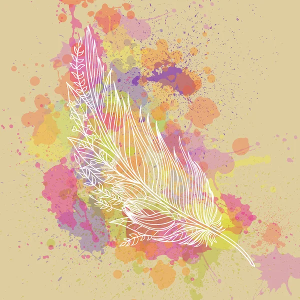 Vector abstracte versiering Feather — Stockvector