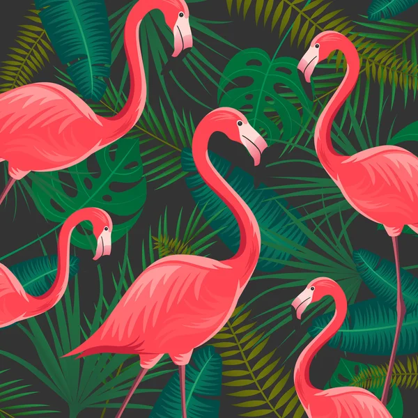 Векторный летний дизайн с фламинго — стоковый вектор