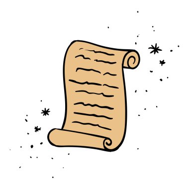 Vektör sihirli kaydırma Doodle