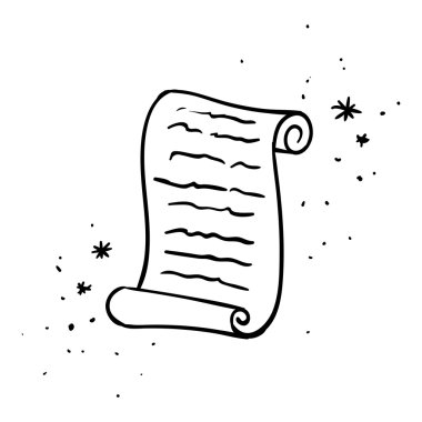 Vektör sihirli kaydırma Doodle