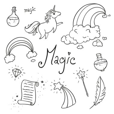 Vektör sihirli Doodles