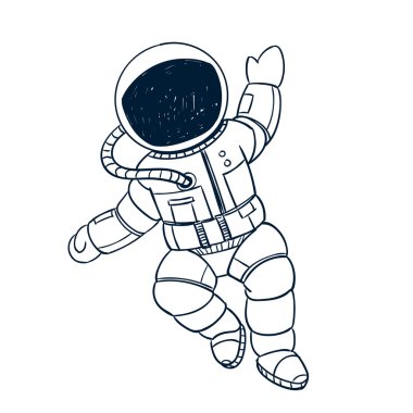 Vektör astronot Doodle