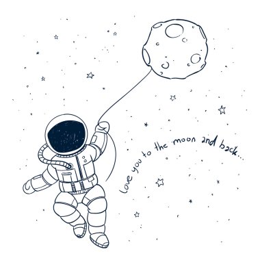 Vektör astronot Doodle