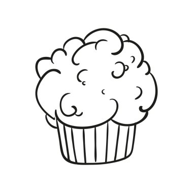 Vektör Cupcake Doodle