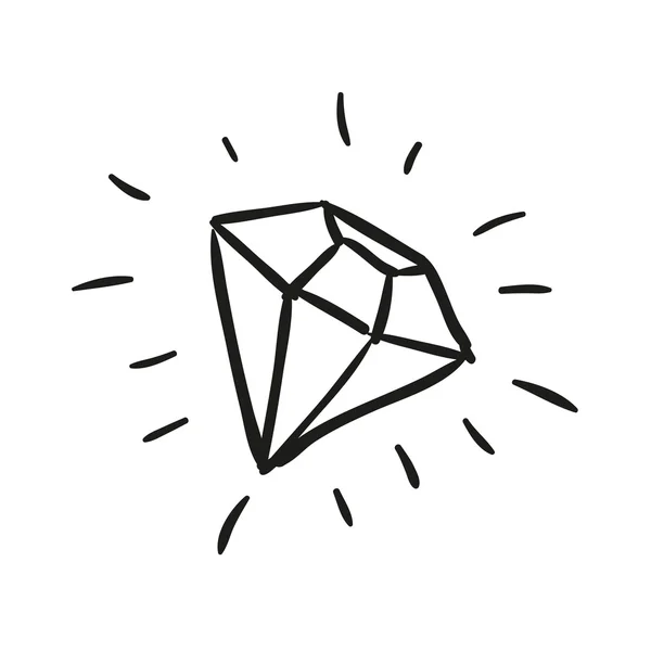 Vector Diamond Doodle — Stock Vector