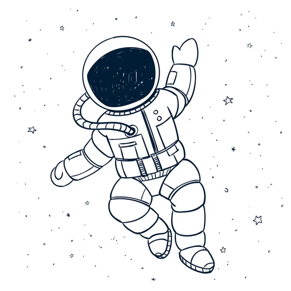 Vecteur astronaute Doodle — Image vectorielle