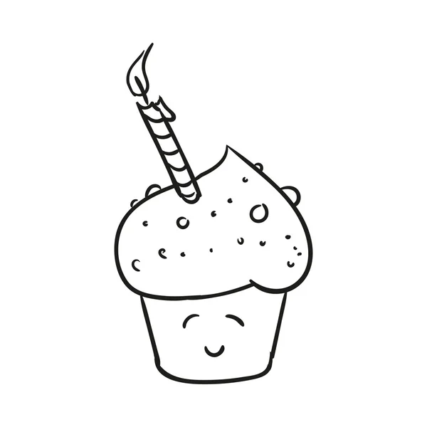 Cupcake vettoriale Doodle — Vettoriale Stock