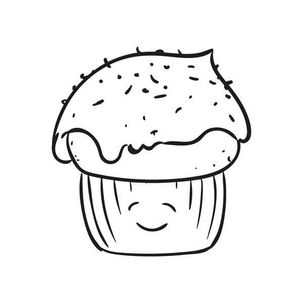 Doodle Cupcake διάνυσμα — Διανυσματικό Αρχείο