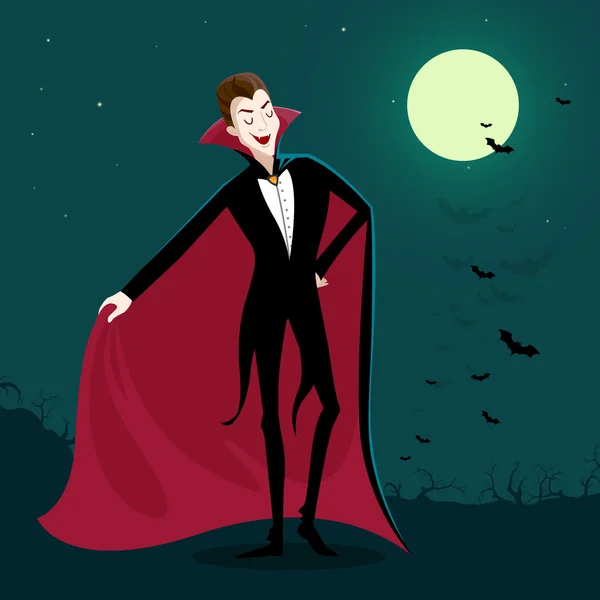 Vektör Cadılar Bayramı karikatür vampir — Stok Vektör