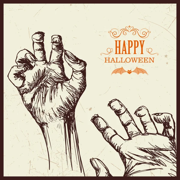 Vecteur effrayant zombie mains — Image vectorielle