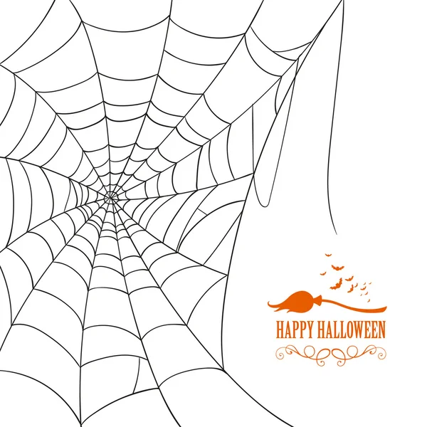 Vector Halloween Design met Spiderweb — Stockvector