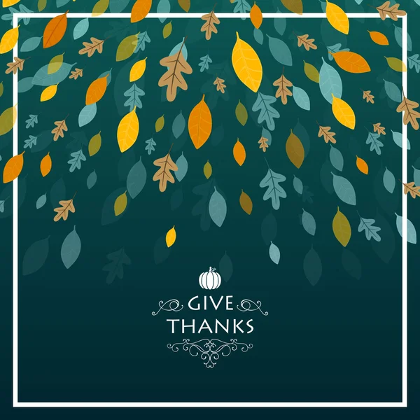 Vektor Dankbarkeit Hintergrund mit Herbstblättern — Stockvektor