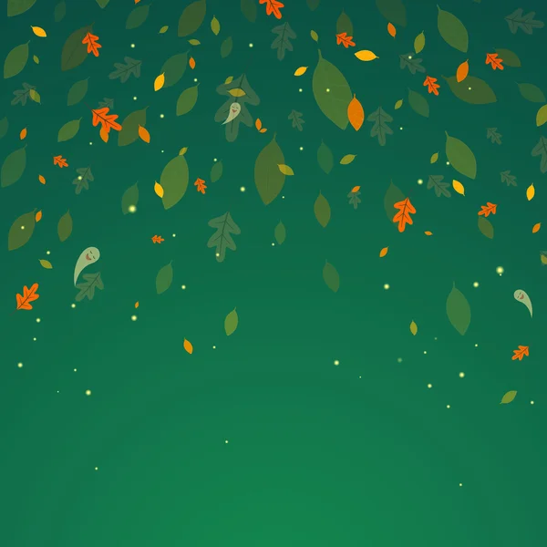 Vector Halloween Poster Background with Leaves — Stock Vector