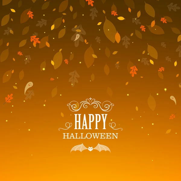 Vector Halloween Poster achtergrond met bladeren — Stockvector