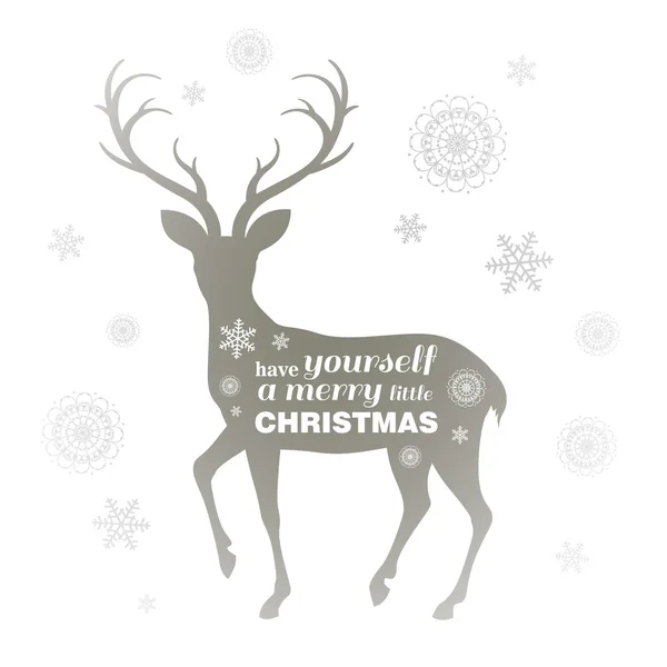 矢量圣诞贺卡与驯鹿 — 图库矢量图片