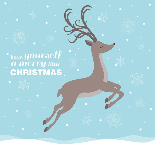 矢量圣诞贺卡与驯鹿 — 图库矢量图片