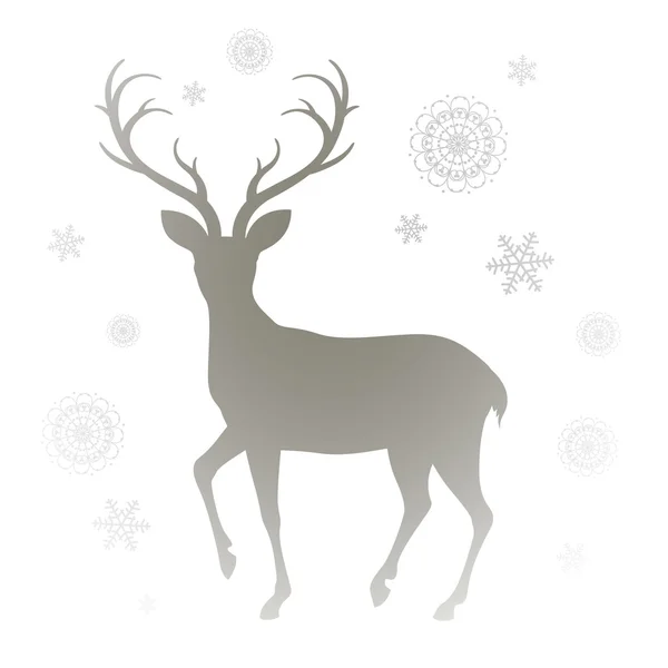 Carte de vœux de Noël vectorielle avec renne — Image vectorielle