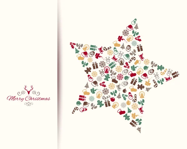 Carte de vœux de Noël vectorielle — Image vectorielle