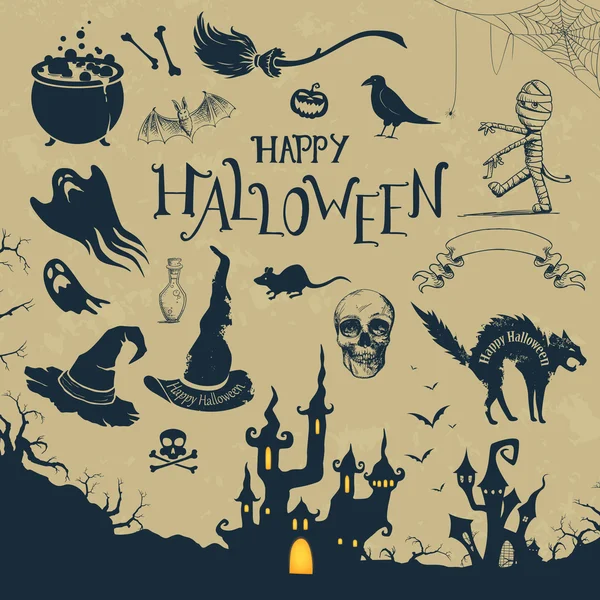 Vector elementos de diseño de Halloween — Vector de stock