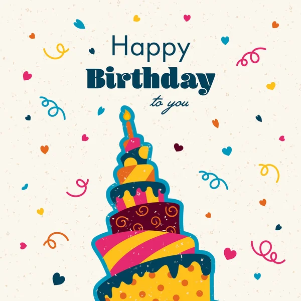 Tarjeta de felicitación Vector Happy Birthday — Archivo Imágenes Vectoriales