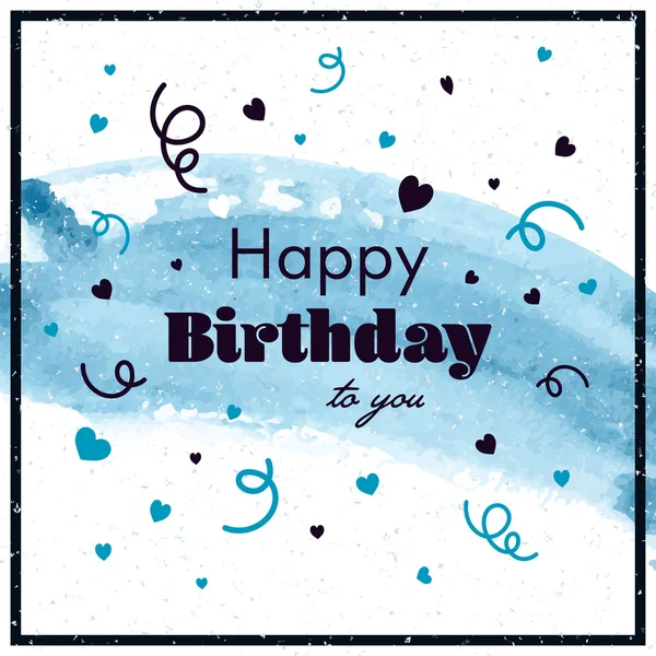 Vector Happy Birthday Greeting Card — Stock Vector