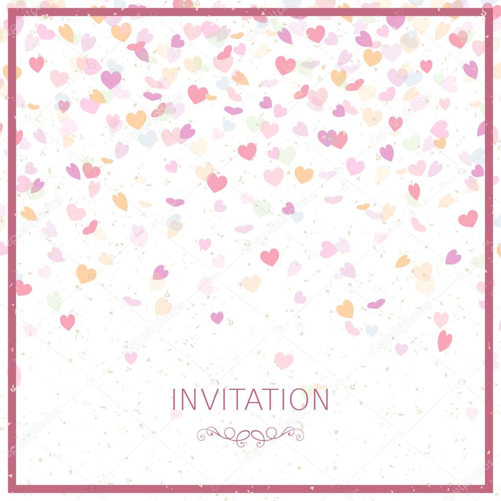 Vector Background with Heart Confetti