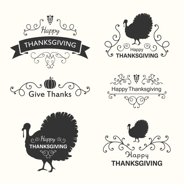 Vector Thanksgiving Design Elements — Stock Vector