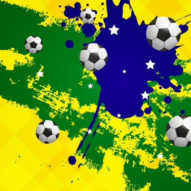 Brezilya renkleri ile vektör futbol arka plan