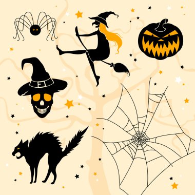 Cadılar Bayramı simgeler vektör