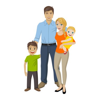 vektör mutlu bir aile