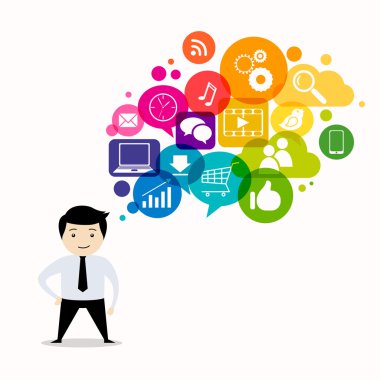 Vektör sosyal medya kavramı