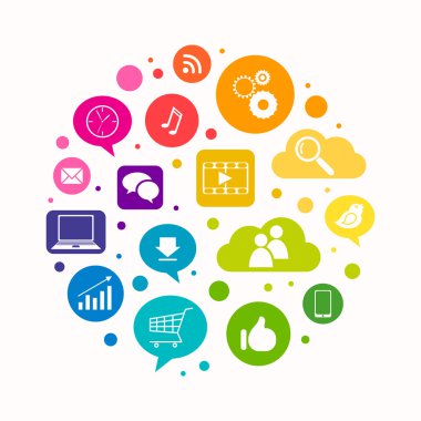 Vektör sosyal medya kavramı