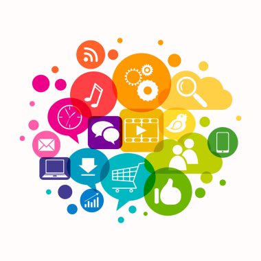 Vektör sosyal medya kavramı