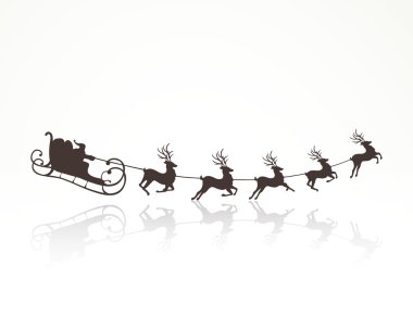 Vector Santa Claus Driving in a Sledge clipart