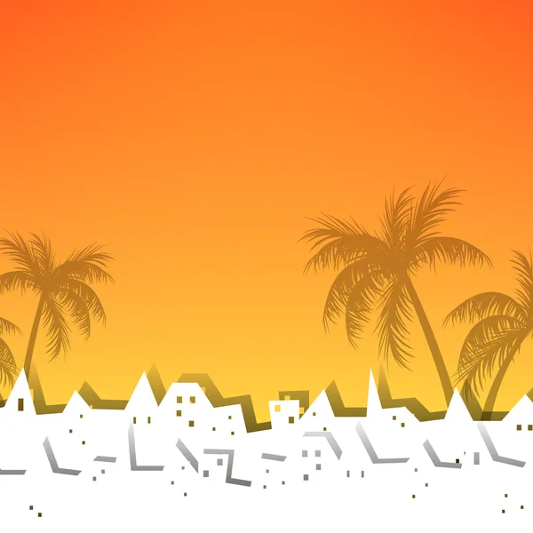 Vector Summer Background with Palm Trees — Stock Vector