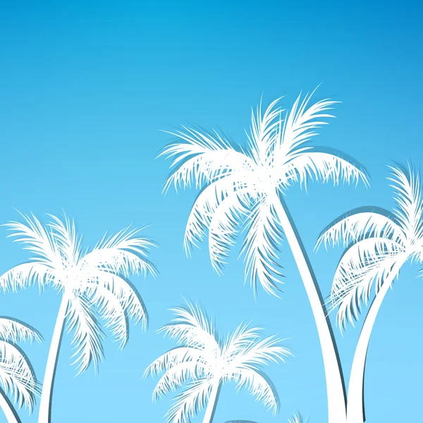 Vector Summer Background with Palm Trees — Stock Vector